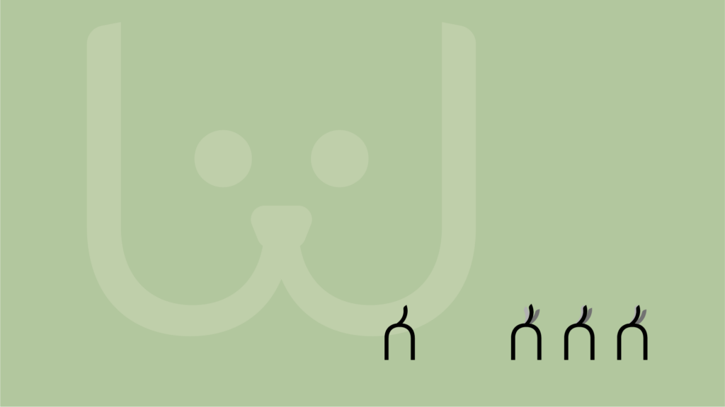 Logoelemente als Illustration auf dem Hintergrundgrün